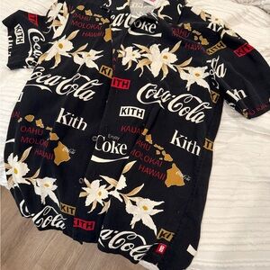 Kith Black and Gold Hawaiian Shirt